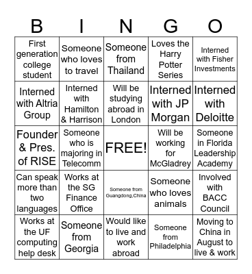 Recruit Bingo Card
