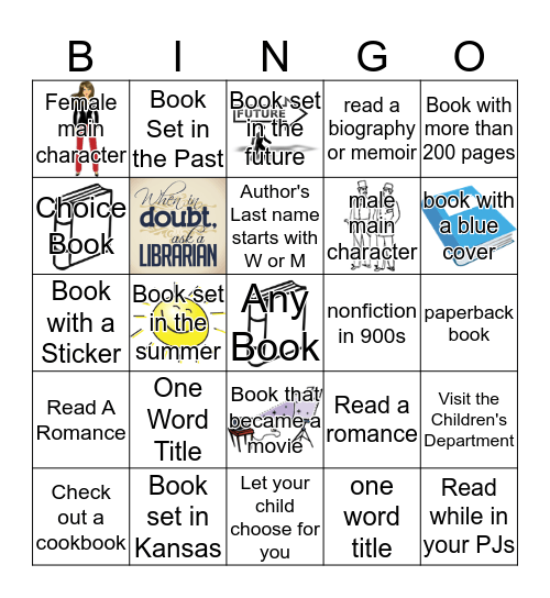 Adult Summer Reading Bingo Card