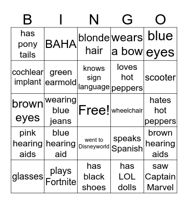 Human Bingo Card