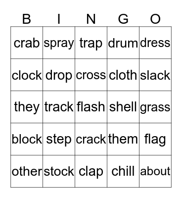 RED 1 Bingo Card