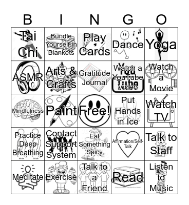 Coping Skills Bingo Card