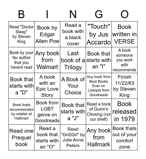 Jodi's Reading Bingo Card