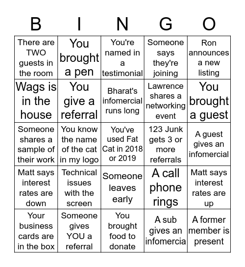 Network Bethesda Bingo Card