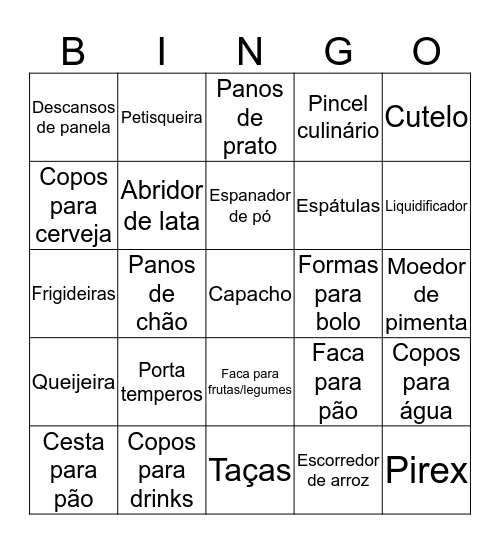 Chá Bar Jacque & Thiago Bingo Card