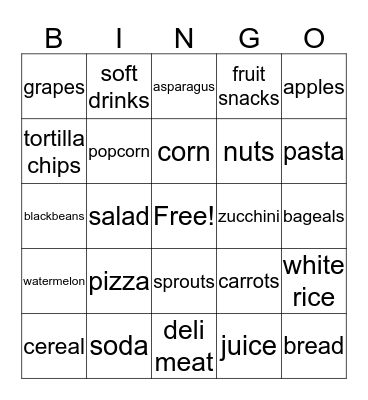 OCCS Grocery Bingo Card