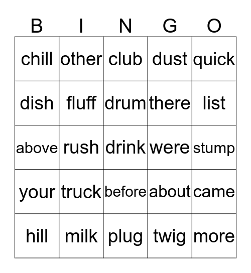 2 Red Bingo Card