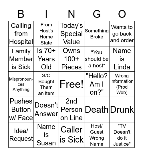 Testimonial Bingo Card