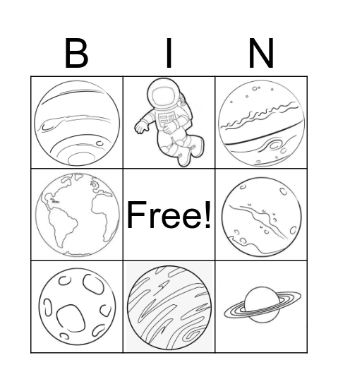 Space Bingo Card