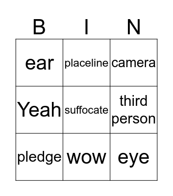 NIE Bingo Card