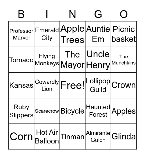 Emberlynn’s BINGO Card