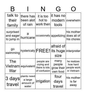 Bingo Card