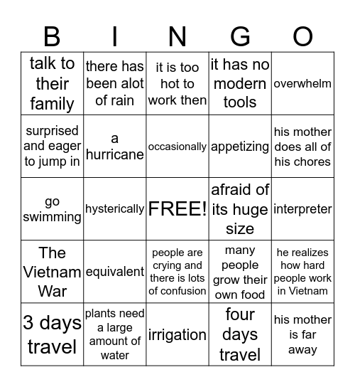 Bingo Card