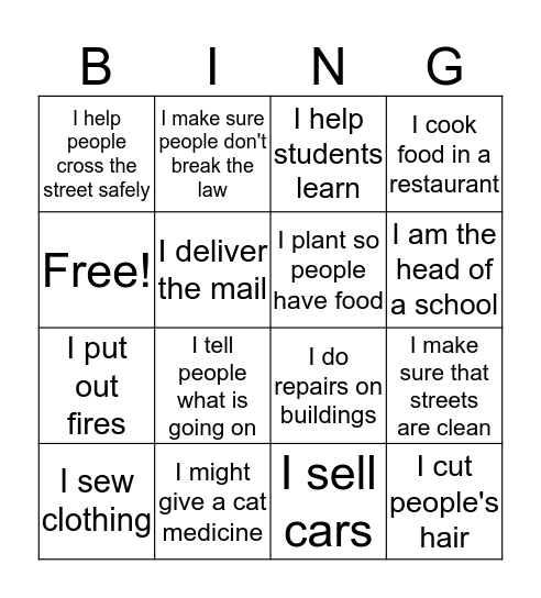 Level 3 Community workers Bingo Card