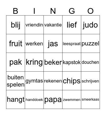 Kapstok Bingo Card