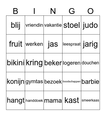 bikini Bingo Card