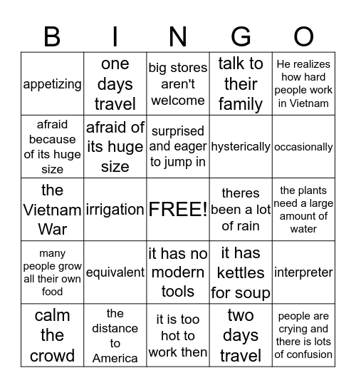 Bingo Card