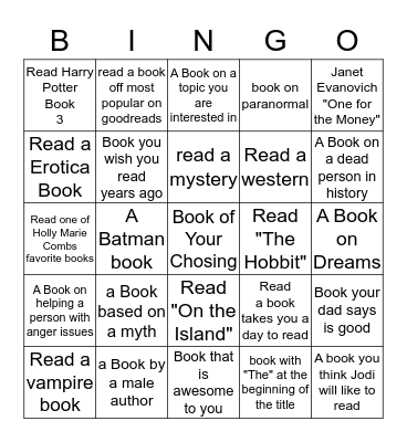 Brandi's Reading Bingo Card