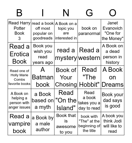 Brandi's Reading Bingo Card