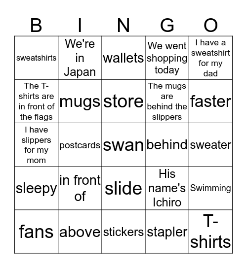 Superkids 4 - unit 4 Bingo Card