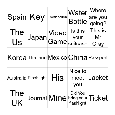 Review Bingo Card