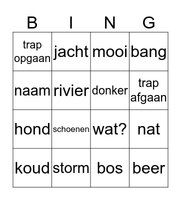 Berenjacht Bingo Card