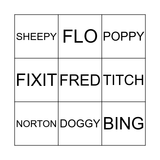 SPELLING BINGO Card