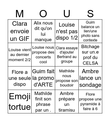 Ptites mousses Bingo Card