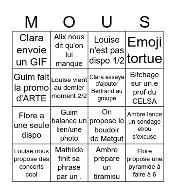 Ptites mousses Bingo Card