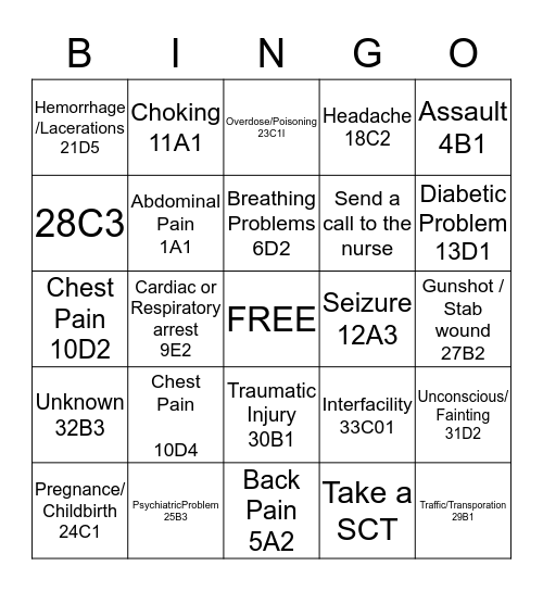 EMD Bingo Card