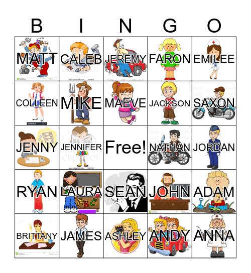 FAMILY BINGO Card