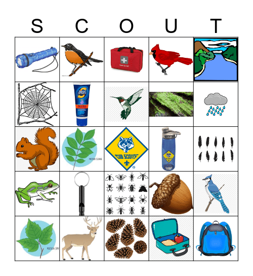 Cub Scout Hiking Bingo Card
