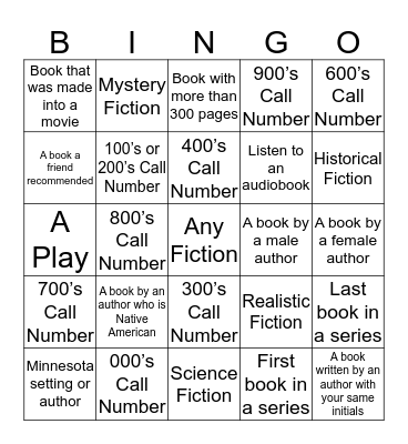 Quarter 4 Classroom Reading Challenge Bingo Card
