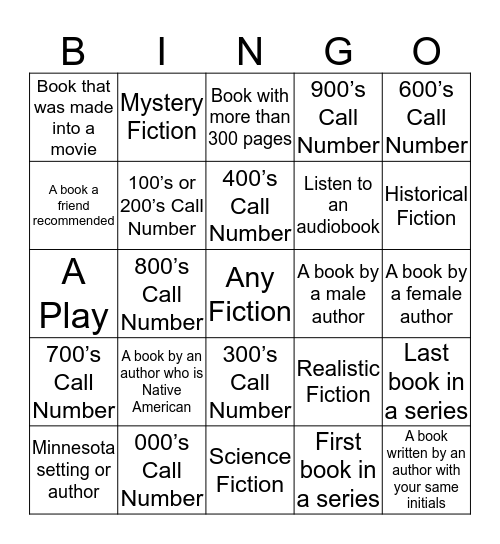 Quarter 4 Classroom Reading Challenge Bingo Card