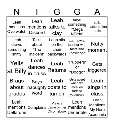 Leah returns from the dead bingo Card
