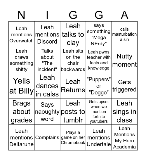 Leah returns from the dead bingo Card