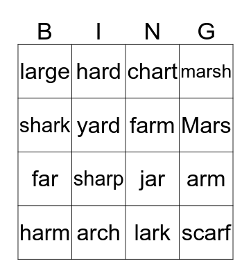 / ar / Bingo Card
