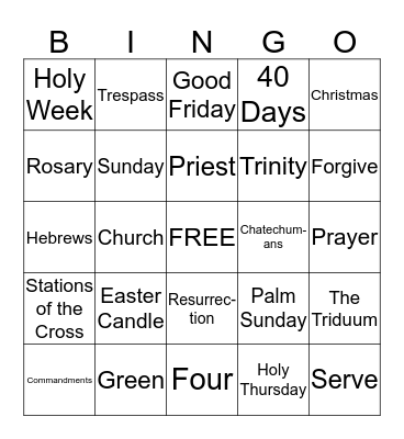 WE BELIEVE BINGO Card