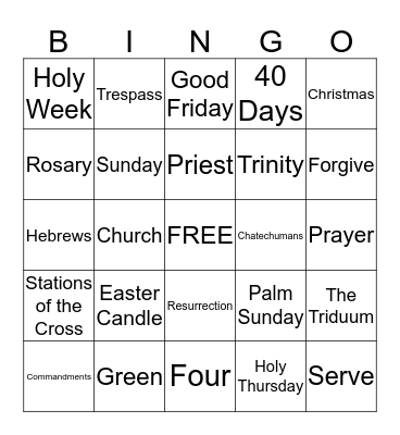 WE BELIEVE Bingo Card