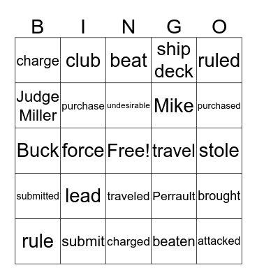 5th Grade Unit 6  Bingo Card