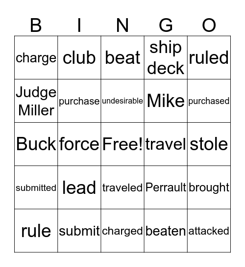 5th Grade Unit 6  Bingo Card