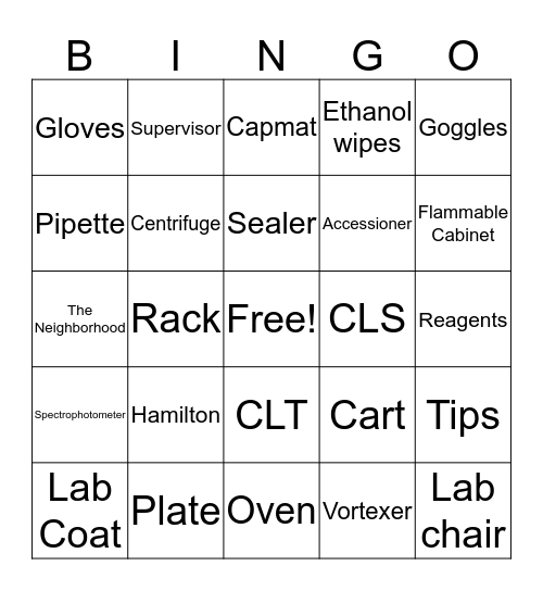 Lab BINGO Card