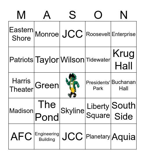 Mason Bingo!!!! Bingo Card