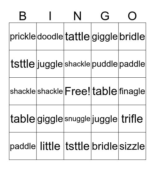 Count Back 3 C L E Bingo Card