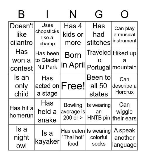 Who's in the Room BINGO Card
