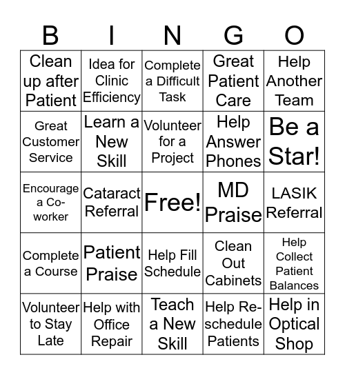 COA Bingo Round 2 Bingo Card