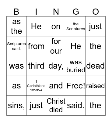 Bingo! Bingo Card