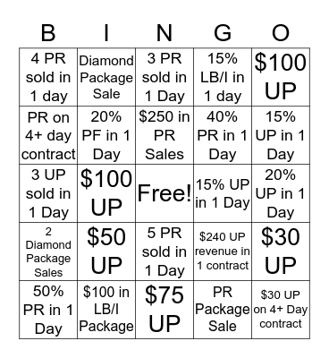 Miami Beach 5th Street Bingo Card