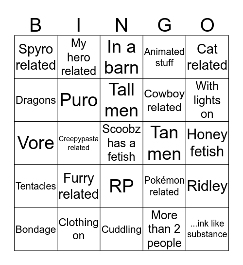 Scoobz you did this to yourself Bingo Card