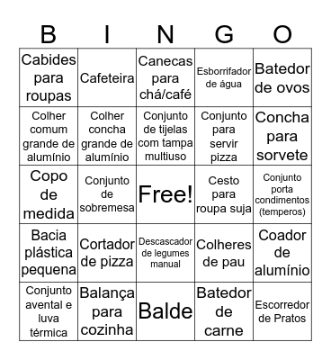 Chá de Panela Marília e Israel Bingo Card