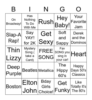 APRIL'S KARAOKE BIRTHDAY BINGO Card